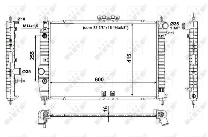 <strong>Радіатор охолодження двигуна NRF 53639 (фото 1)</strong>