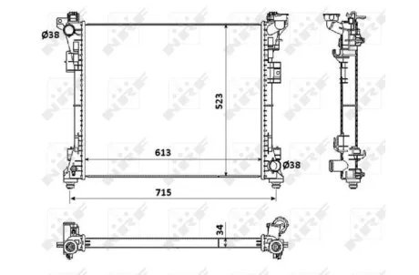 Радіатор охолодження двигуна для NRF 53900 фото товару