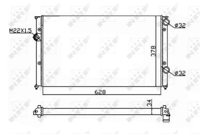 <strong>Радіатор охолоджування VW Passat 1.9D (B3) 91-93 NRF 54693 (фото 1)</strong>
