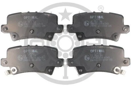 Гальмівні колодки дискові для OPTIMAL BP-12490 фото товару