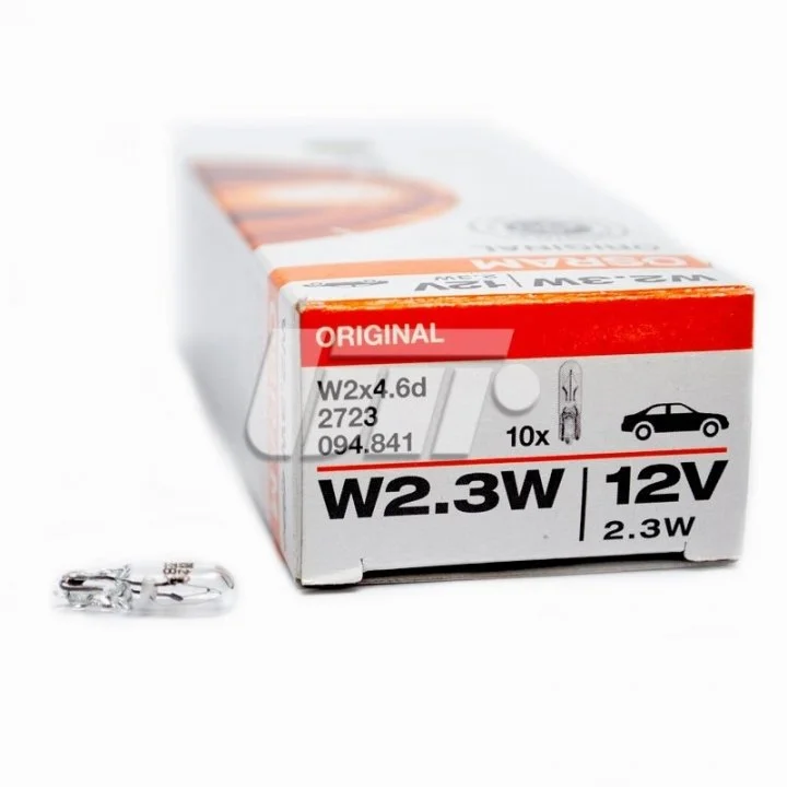 <strong>Лампа панелі пристроїв; W2,3W 12V 2,3W W2X4,6D OSRAM 2723 (фото 1)</strong>