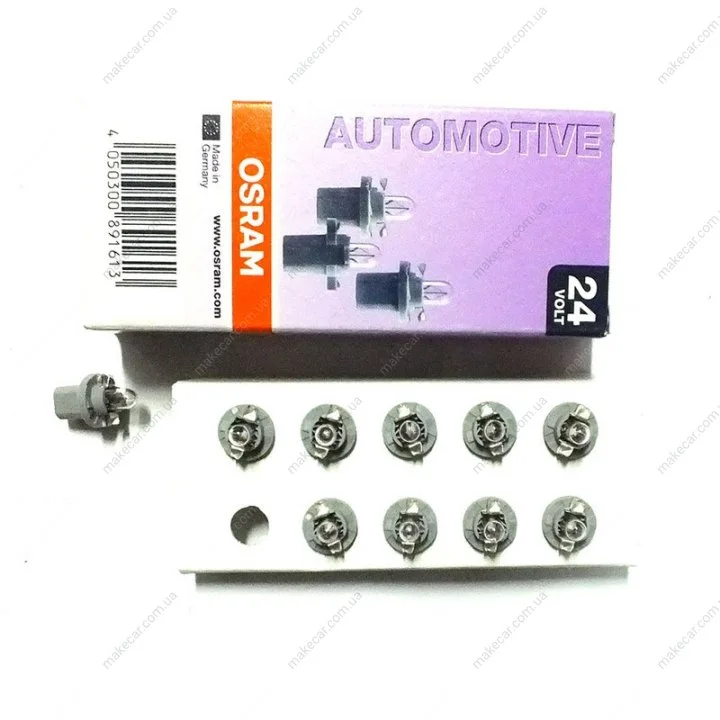 <strong>Лампа панелі приладів (картон 10шт) PBT5 24В 1,2Вт W2X4,6D Original Line OSRAM 2741 (фото 1)</strong>