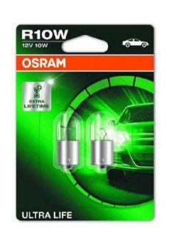 Лампа допоміжн. освітлення R10W 12V 10W BA15s Ultra Life (blister 2шт) (вир-во) OSRAM 5008ULT-02B