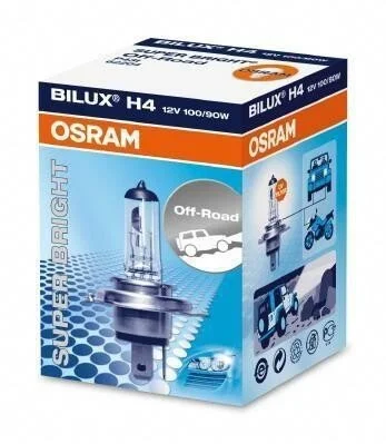 <strong>Лампочка Super Bright галоген H4 (10 шт, 12 В, 90/100 Вт, тип гнізда: P43T без гомологічного сертифікату) OSRAM 62204 (фото 1)</strong>