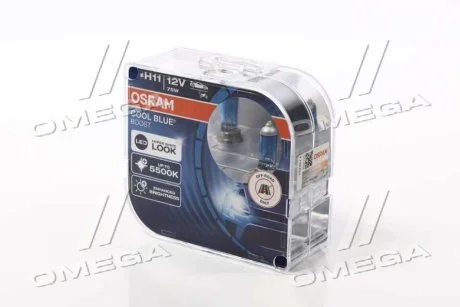 Лампа фарна H11 12V 75W PGJ19-2 COOL BLUE BOOST Next Gen компл. (вир-во) для OSRAM 62211CBB-HCB фото товару