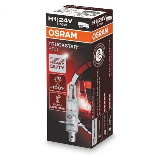 <strong>Лампа (картон 1шт) H1 24В 70Вт P14,5S до 120% більшої яскравості Truckstar Pro NextGen OSRAM 64155TSP (фото 1)</strong>