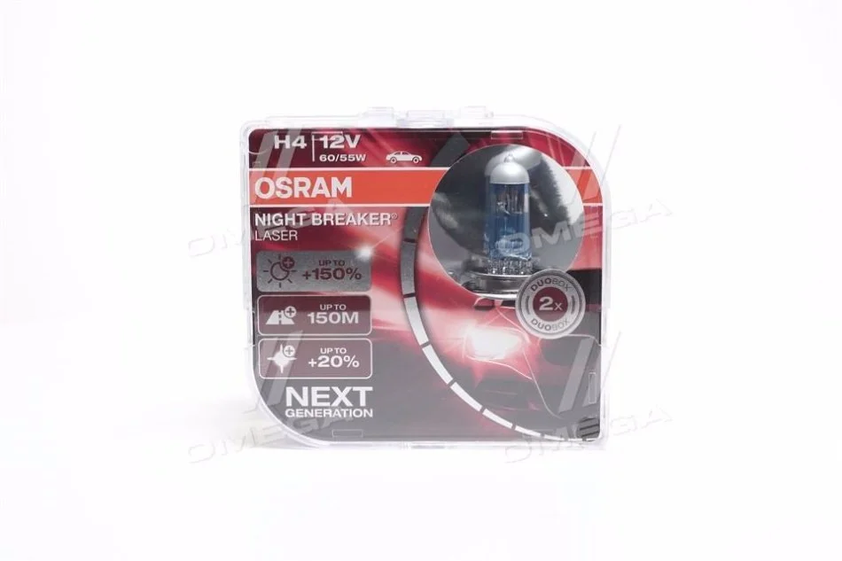 <strong>Лампа фарна H4 12V 60/55W P43t NIGHT BREAKER LASER next generation (+150) комплект (вир-во) OSRAM 64193NL-HCB (фото 1)</strong>