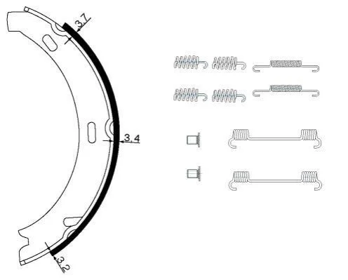 <strong>HELLA DB Щоки ручного гальма DB203 (164*20) з кріпленням. PAGID 8DA 355 050-431 (фото 1)</strong>