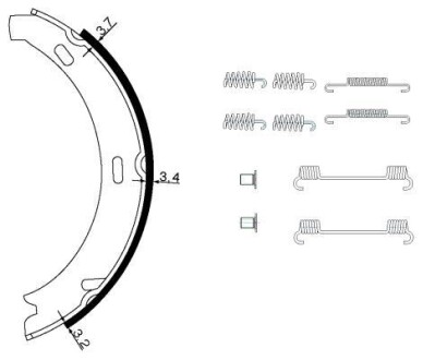 HELLA DB Щоки ручного гальма DB203 (164*20) з кріпленням. PAGID 8DA 355 050-431 фото товару