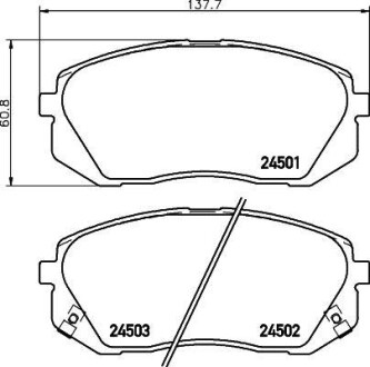 Тормозные колодки перед. Kia Carens 07-/Sportage 04- (mando) PAGID 8DB355012-961