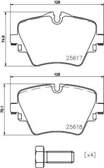 Колодки гальмівні передн. F40/F45/F46/G20/F90/G31/F97 14- для PAGID 8DB355023-131 фото товару