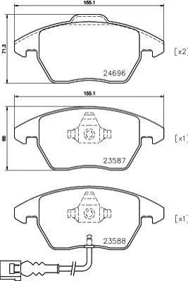 <strong>Гальмівні колодки зад. Caddy/CC/Golf 04- PAGID 8DB355023-161 (фото 1)</strong>