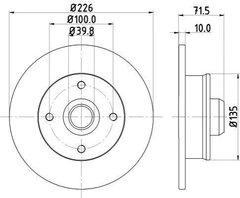 <strong>HELLA VW Диск гальмівний задній SEAT PAGID 8DD 355 101-661 (фото 1)</strong>