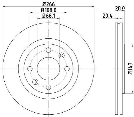 <strong>HELLA Citroen диск гальмівний передн. Berlingo 96-02 PAGID 8DD 355 102-051 (фото 1)</strong>
