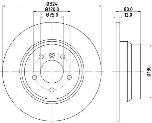 <strong>Гальмівний диск зад. BMW X5 (E53) 00-06 (324x12) PAGID 8DD355107-771 (фото 1)</strong>
