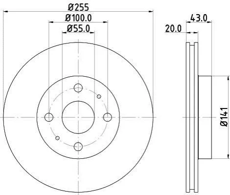 <strong>HELLA PRO TOYOTA гальмівний диск передн.Yaris 00-05 PAGID 8DD 355 108-881 (фото 1)</strong>