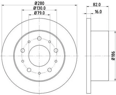 HELLA PRO CITROEN гальмівний диск задн. Jumper для PAGID 8DD 355 108-981 фото товару