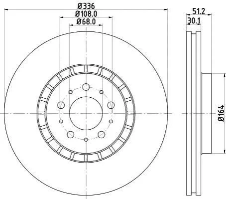 <strong>Гальмівний диск перед. VOLVO XC90 02-14 (336x30.1) PAGID 8DD355110-591 (фото 1)</strong>
