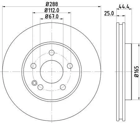 <strong>HELLA DB Диск тормозн.передн.W169 04-,W245 05- PAGID 8DD 355 111-081 (фото 1)</strong>
