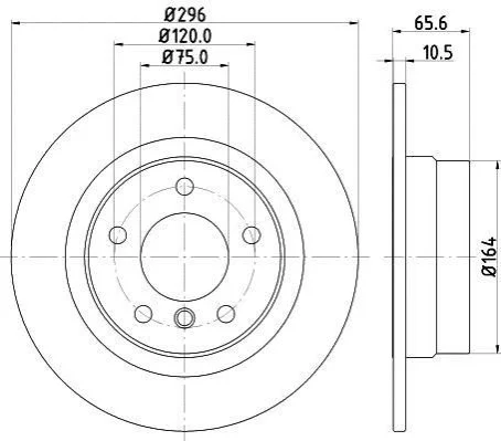 <strong>Гальмівний диск зад. BMW 1 (E81/E87) / 3 (E90-E92) 03-13 (296x10.5) PAGID 8DD355111-301 (фото 1)</strong>