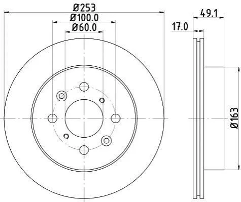 <strong>HELLA PRO OPEL Гальмівний диск передн. AGILA (A) 00-, SUBARU, SUZUKI PAGID 8DD 355 111-591 (фото 1)</strong>