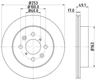 HELLA PRO OPEL Гальмівний диск передн. AGILA (A) 00-, SUBARU, SUZUKI для PAGID 8DD 355 111-591 фото товару