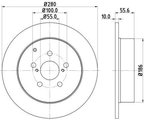 <strong>Гальмівний диск зад. AVENSIS 03-08 (PRO) HELLA PAGID 8DD355111-671 (фото 1)</strong>