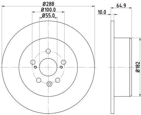 <strong>HELLA PRO TOYOTA Диск гальмівний задн. Avensis 99- PAGID 8DD 355 111-701 (фото 1)</strong>