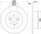 <strong>HELLA PRO TOYOTA Диск гальмівний задн. Avensis 99- PAGID 8DD 355 111-701 (фото 1)</strong>