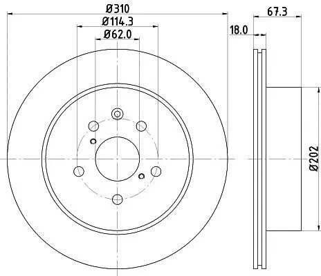 <strong>HELLA LEXUS гальмівний диск задн. GS 05- PAGID 8DD 355 112-881 (фото 1)</strong>