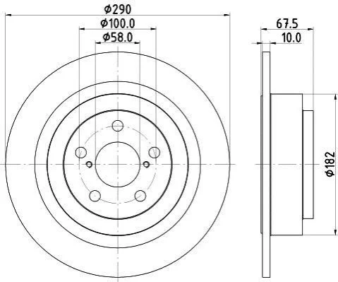 <strong>HELLA SUBARU диск гальмівний задн. Legacy III,IV 98-, Outback 00- PAGID 8DD 355 113-791 (фото 1)</strong>