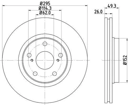 <strong>HELLA TOYOTA Тормозной диск передн.Avensis 08- PAGID 8DD 355 114-281 (фото 1)</strong>