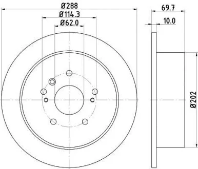 Гальмівний диск зад. Lexus RX 03-08 3.0-3.5 (PRO) для PAGID 8DD 355 114-991 фото товару