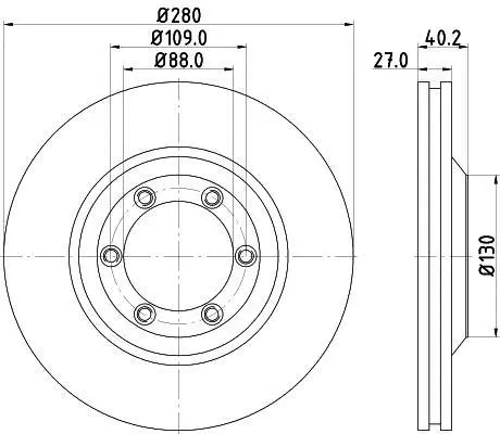 <strong>HELLA PRO ISUZU гальмівний диск передн. D-MAX I 02-, D-MAX II 12- PAGID 8DD 355 115-231 (фото 1)</strong>