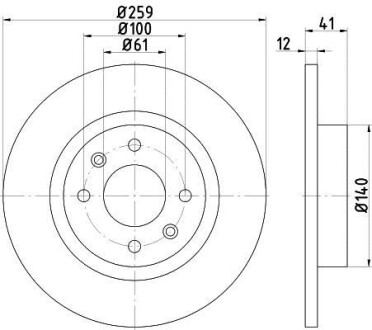 HELLA RENAULT Диск тормозной передний Logan,Sandero 04-,Smart PAGID 8DD 355 115-271