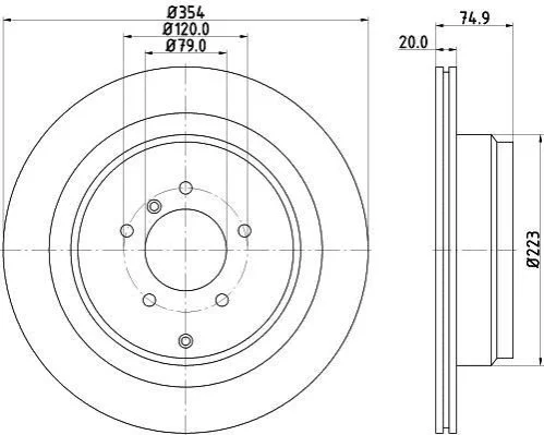 <strong>Гальмівний диск зад. Range Rover III 02-12 (354x20) PAGID 8DD355115-291 (фото 1)</strong>
