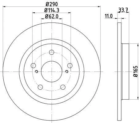 <strong>Гальмівний диск зад. Avensis 08- 1.6-2.2 HELLA PAGID 8DD355116-121 (фото 1)</strong>