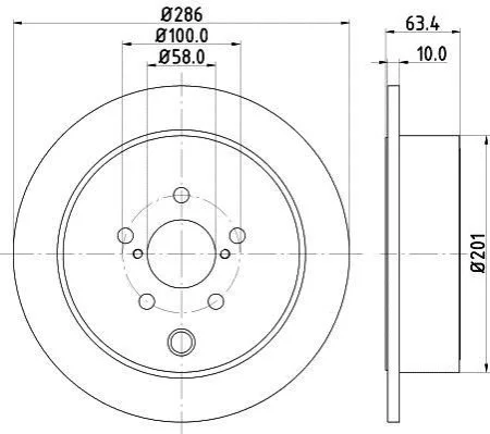 <strong>Гальмівний диск задній Subaru Forester/Impreza 08- (286x10) PAGID 8DD355116-421 (фото 1)</strong>