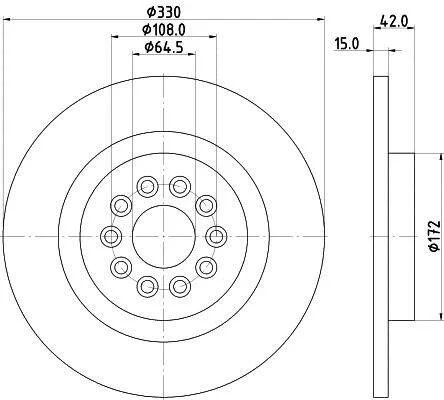 <strong>HELLA JAGUAR Гальмівний диск задн. S-TYPE II 4.2 01-, XJ 4.2 03- PAGID 8DD 355 116-711 (фото 1)</strong>