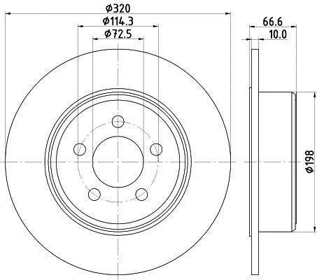 <strong>HELLA PRO LANCIA диск гальмівний задн. THEMA 3.0 D 11- PAGID 8DD 355 117-411 (фото 1)</strong>