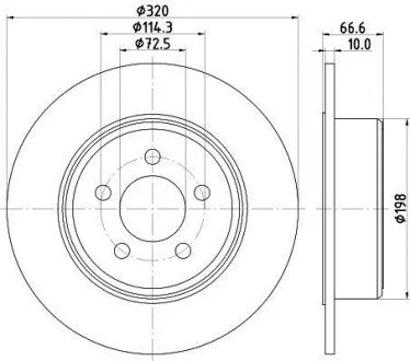 HELLA PRO LANCIA диск гальмівний задн. THEMA 3.0 D 11- для PAGID 8DD 355 117-411 фото товару