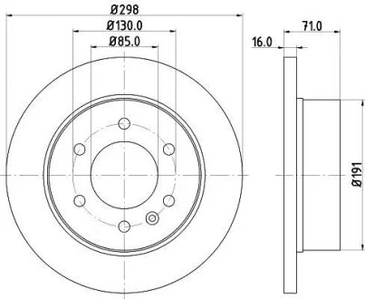 Гальмівний диск зад. Sprinter/Crafter 06- (3.0-3.5t) 298mm для PAGID 8DD355117-641 фото товару