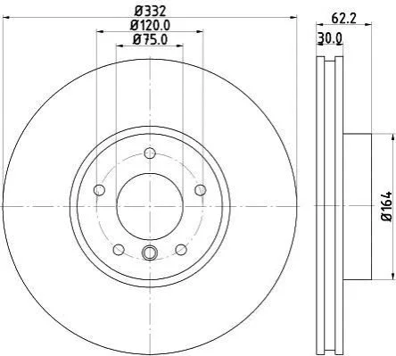 <strong>Гальмівний диск перед. BMW X5 (E70/F15/F85) / X6 (F16/F86) 06- (332x30) PAGID 8DD 355 117-731 (фото 1)</strong>
