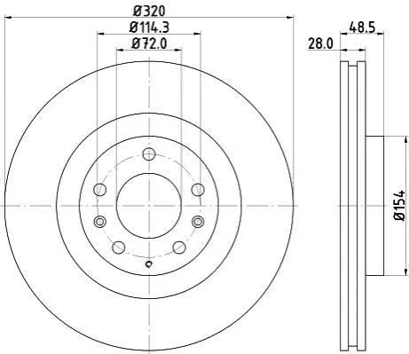 <strong>Гальмівний диск перед. CX7/CX9 07- 2.2-3.7 (PRO) PAGID 8DD355118-201 (фото 1)</strong>