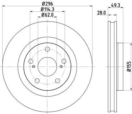 <strong>Гальмівний диск перед. Auris/Prius/Raw4 06- PAGID 8DD 355 118-561 (фото 1)</strong>