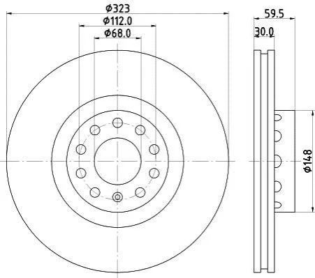 <strong>HELLA VW PRO Гальмівний диск передн. PHAETON PAGID 8DD 355 118-611 (фото 1)</strong>