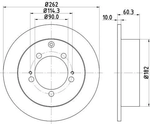 <strong>HELLA MITSUBISHI Тормозной диск задн.Airtrek,Lancer VII,Outlander 03- (262*10) PAGID 8DD 355 118-661 (фото 1)</strong>