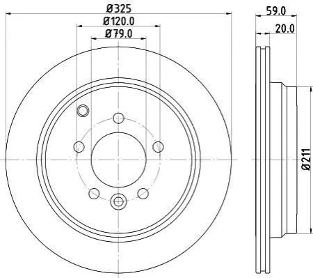 <strong>HELLA PRO LAND ROVER Гальмівний диск DISCOVERY III, DISCOVERY IV, RANGE ROVER SPORT I PAGID 8DD 355 118-771 (фото 1)</strong>