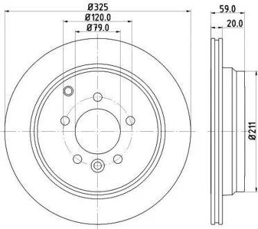 HELLA PRO LAND ROVER Гальмівний диск DISCOVERY III, DISCOVERY IV, RANGE ROVER SPORT I для PAGID 8DD 355 118-771 фото товару