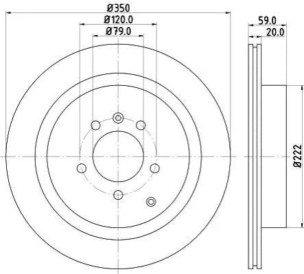 <strong>HELLA PRO LAND ROVER Гальмівний диск задн. DISCOVERY IV, RANGE ROVER SPORT I PAGID 8DD 355 118-781 (фото 1)</strong>